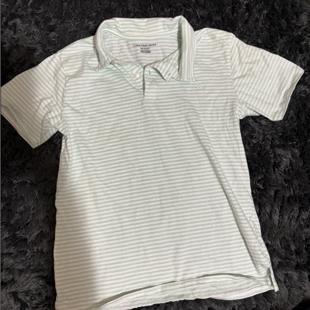 Calvin Klein Kids' Mint Striped Polo
